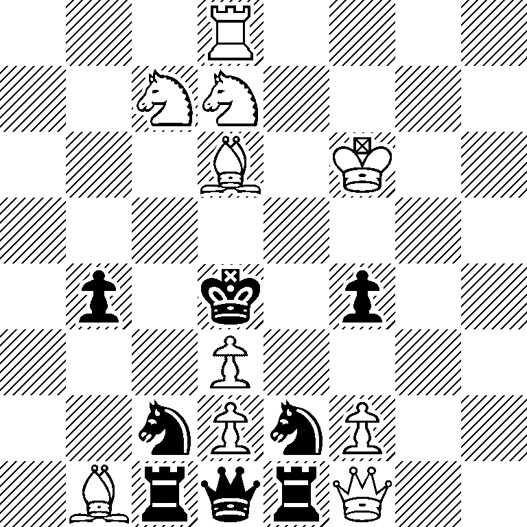 3R4/2NN4/3B1K2/8/1p1k1p2/3P4/2nPnP2/1BrqrQ2