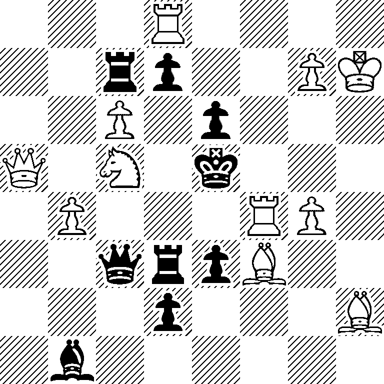 3R4/2rp2PK/2P1p3/Q1N1k3/1P3RP1/2qrpB2/3p3B/1b6