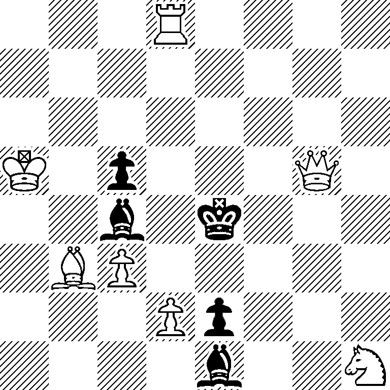 3R4/8/8/K1p3Q1/2b1k3/1BP5/3Pp3/4b2N