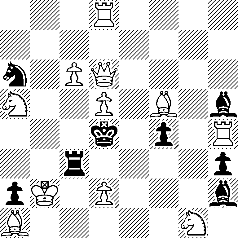 3R4/8/n1PQ4/N2P1B1b/3k1p1R/2r4p/pK1P3b/B5N1