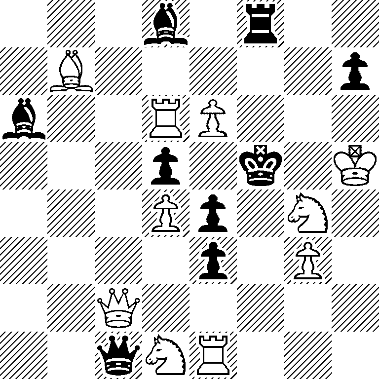 3b1r2/1B5p/b2RP3/3p1k1K/3Pp1N1/4p1P1/2Q5/2qNR3