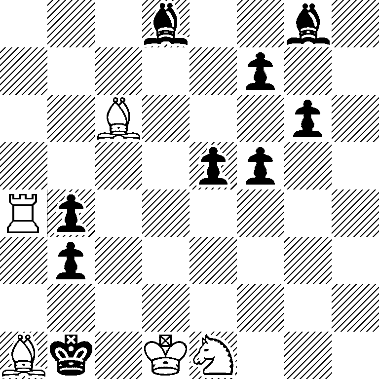 3b2b1/5p2/2B3p1/4pp2/Rp6/1p6/8/Bk1KN3