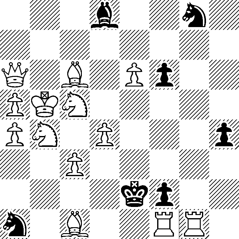 3b2n1/8/Q1B1Pp2/PKN5/PN1P3p/2P5/4kp2/n1B2RR1