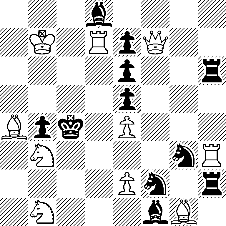 3b4/1K1RpQ2/4p2r/4p3/Bpk1P3/1N4nR/4Pn1r/1N3bB1