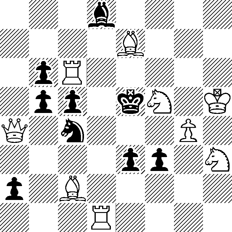 3b4/4B3/1pR5/1pp1kN1K/Q1n3P1/4pp1N/p1B5/3R4