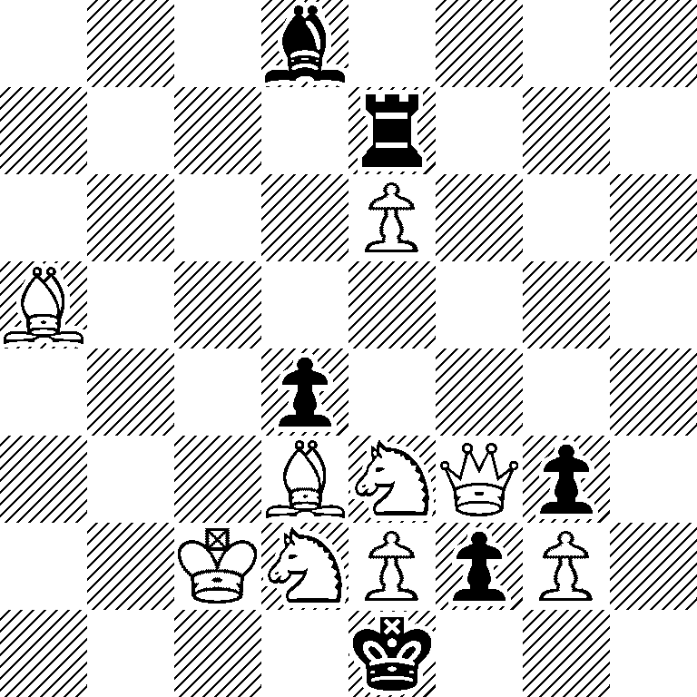 3b4/4r3/4P3/B7/3p4/3BNQp1/2KNPpP1/4k3