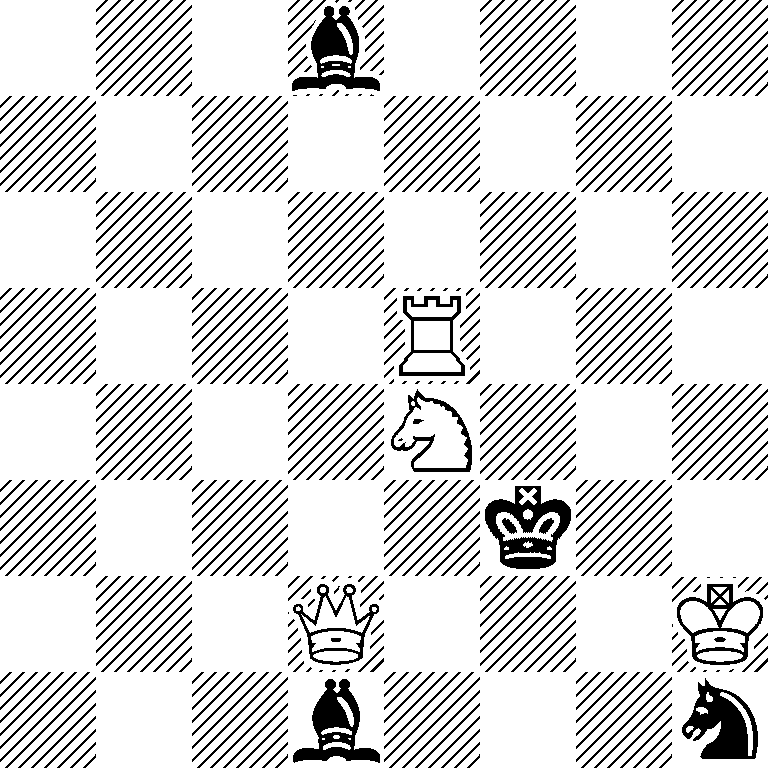 3b4/8/8/4R3/4N3/5k2/3Q3K/3b3n