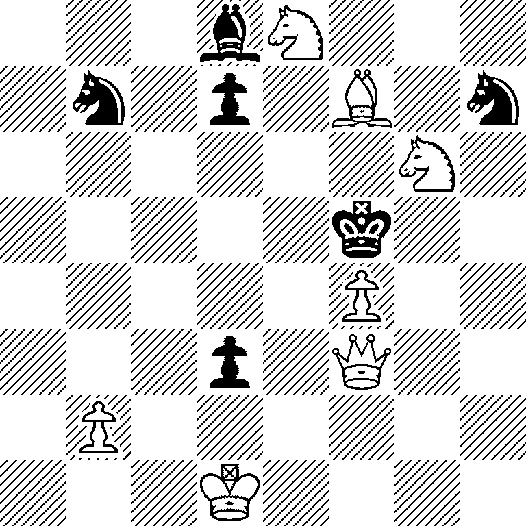 3bN3/1n1p1B1n/6N1/5k2/5P2/3p1Q2/1P6/3K4
