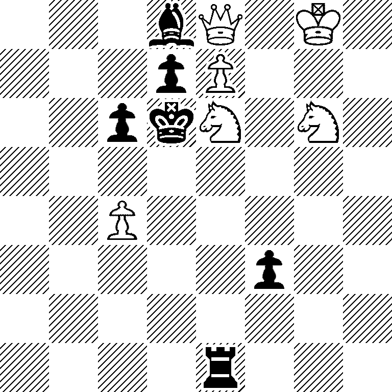3bQ1K1/3pP3/2pkN1N1/8/2P5/5p2/8/4r3