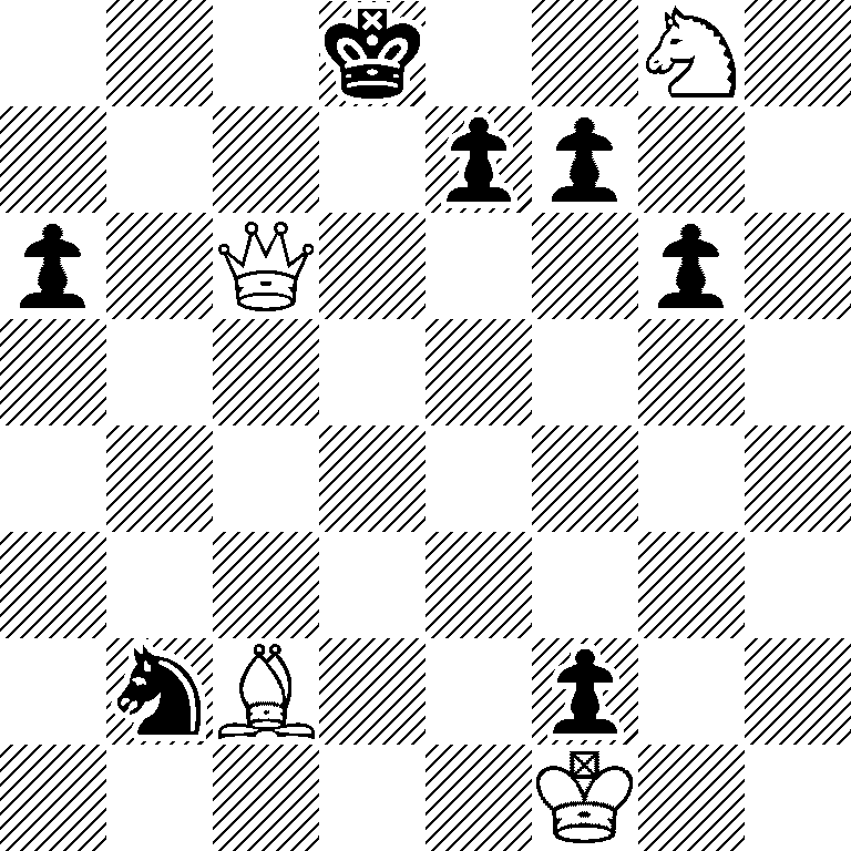 3k2N1/4pp2/p1Q3p1/8/8/8/1nB2p2/5K2