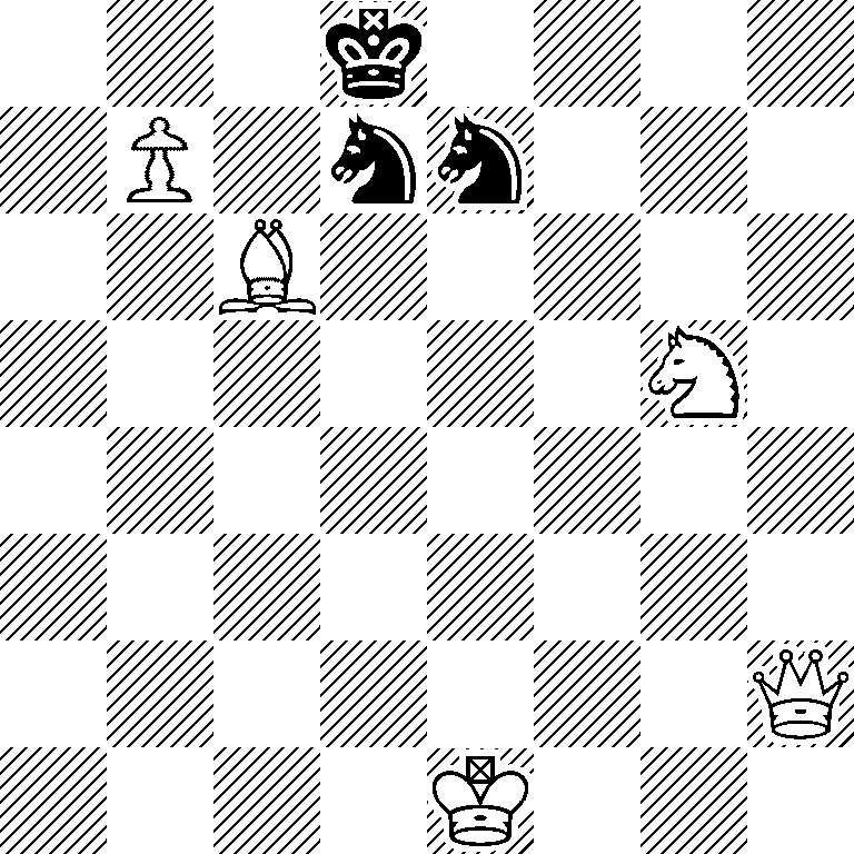 3k4/1P1nn3/2B5/6N1/8/8/7Q/4K3