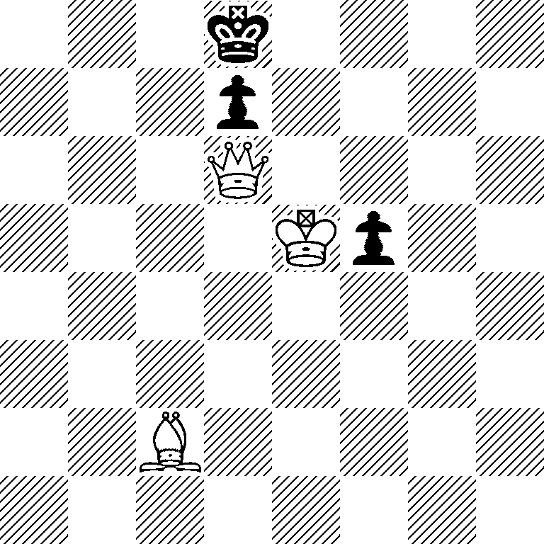 3k4/3p4/3Q4/4Kp2/8/8/2B5/8