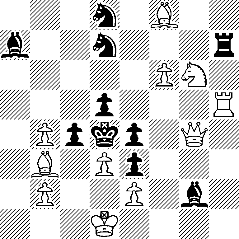 3n1B2/b2n3r/5PN1/3p3R/1Ppkp1Q1/1B1Pp3/1P2P1b1/3K4