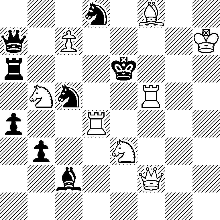 3n1B2/q1P4K/r3k3/1Nn2R2/p2R4/1p2N3/2b2Q2/8