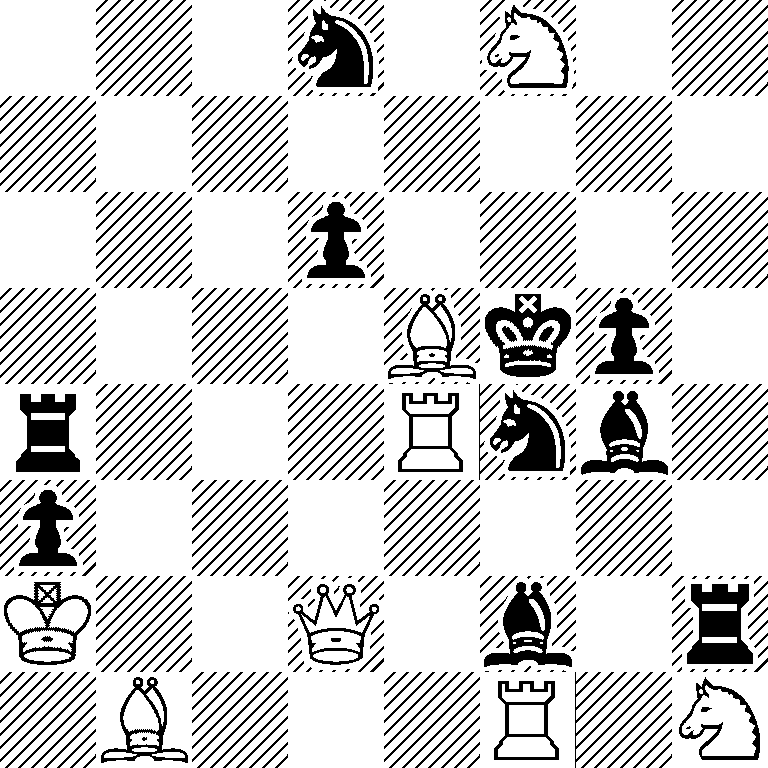 3n1N2/8/3p4/4Bkp1/r3Rnb1/p7/K2Q1b1r/1B3R1N