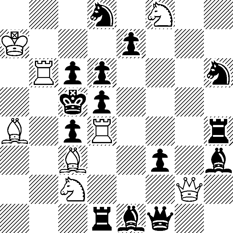 3n1N2/K3p3/1Rpp3n/2kp4/B1pR3r/2B2p1b/2N3Q1/3rbq2