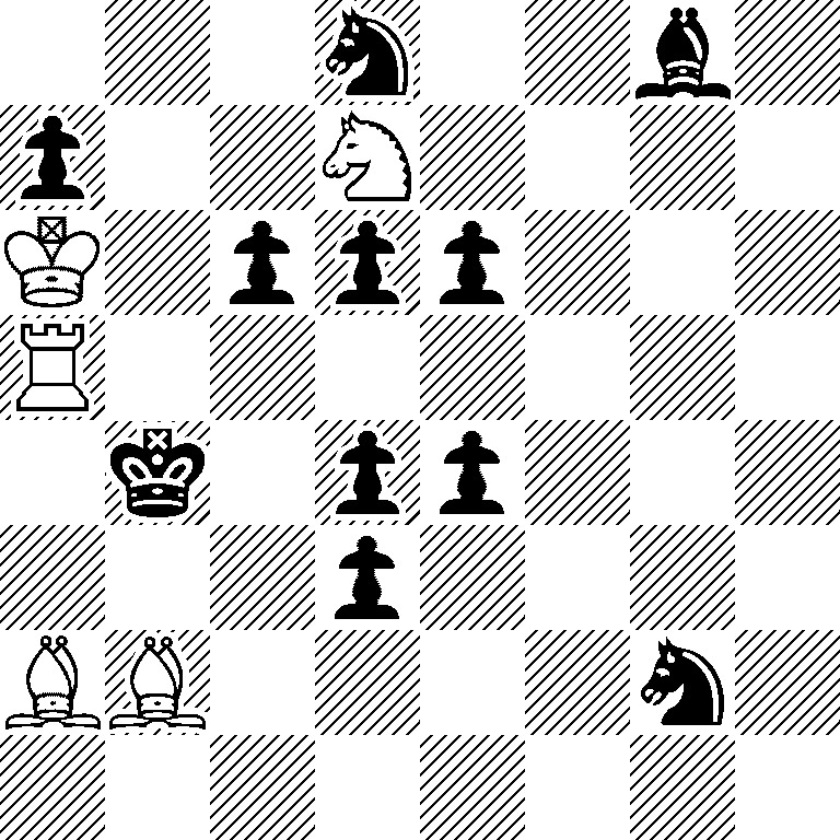 3n2b1/p2N4/K1ppp3/R7/1k1pp3/3p4/BB4n1/8