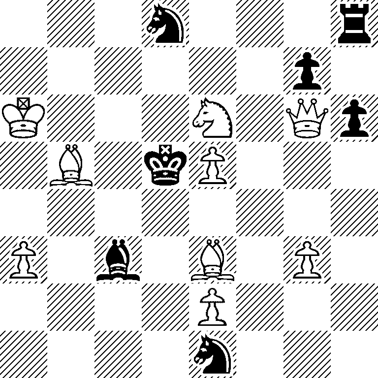 3n3r/6p1/K3N1Qp/1B1kP3/8/P1b1B1P1/4P3/4n3