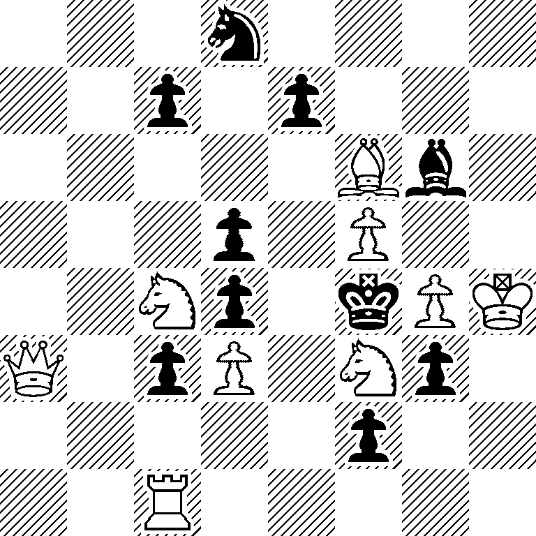 3n4/2p1p3/5Bb1/3p1P2/2Np1kPK/Q1pP1Np1/5p2/2R5