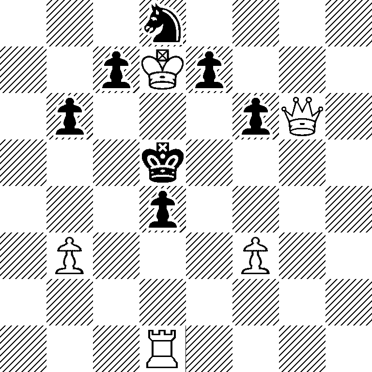 3n4/2pKp3/1p3pQ1/3k4/3p4/1P3P2/8/3R4