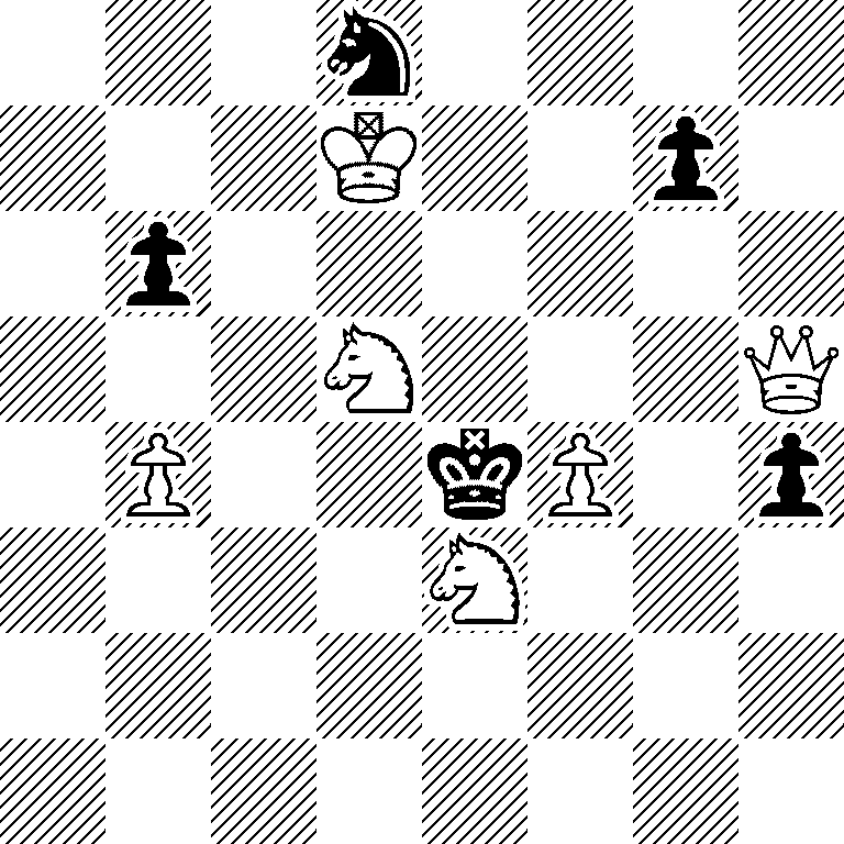 3n4/3K2p1/1p6/3N3Q/1P2kP1p/4N3/8/8