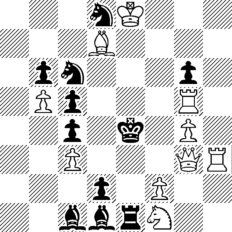 3nK3/3B4/1pn3p1/1Pp3R1/2p1k1P1/2P3QR/3p1P2/2bbrN2