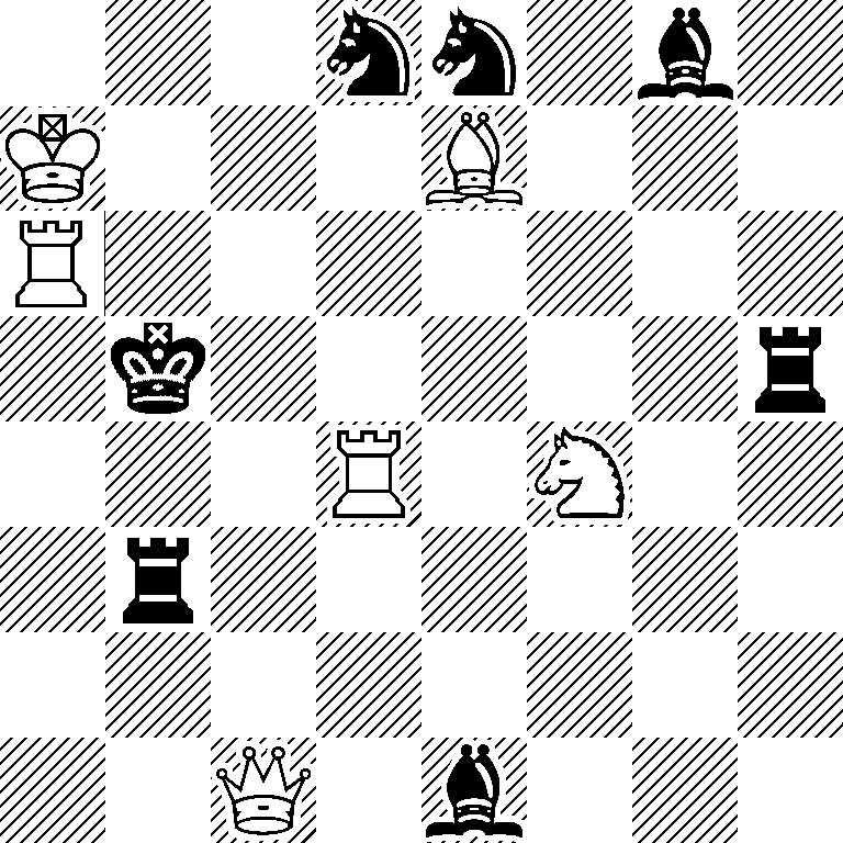 3nn1b1/K3B3/R7/1k5r/3R1N2/1r6/8/2Q1b3