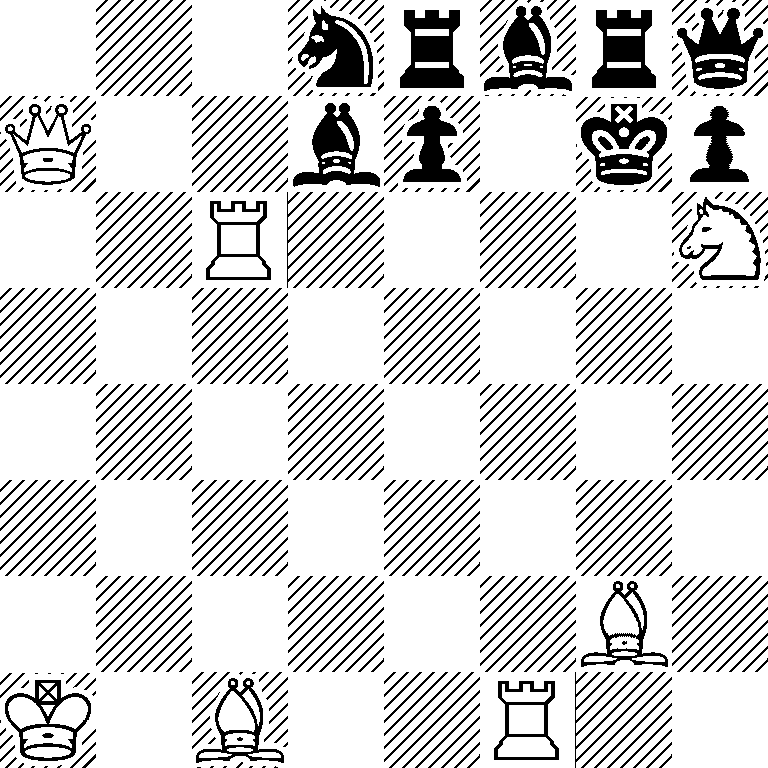 3nrbrq/Q2bp1kp/2R4N/8/8/8/6B1/K1B2R2