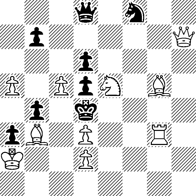 3q1n2/1p5Q/3p4/P1PpN1B1/1p1k4/pB1P2R1/K2P4/8