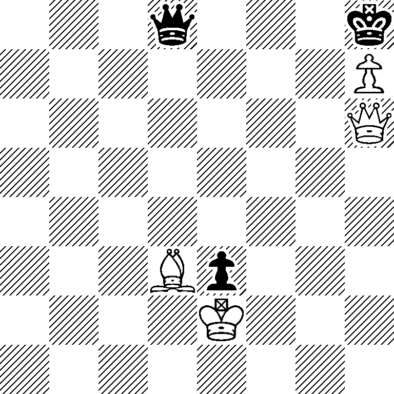 3q3k/7P/7Q/8/8/3Bp3/4K3/8