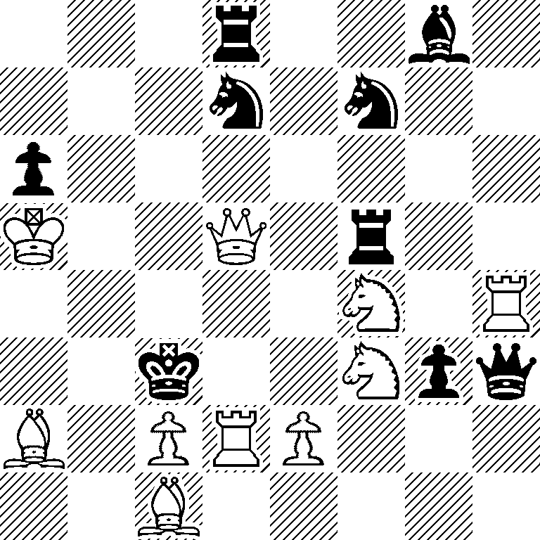 3r2b1/3n1n2/p7/K2Q1r2/5N1R/2k2Npq/B1PRP3/2B5