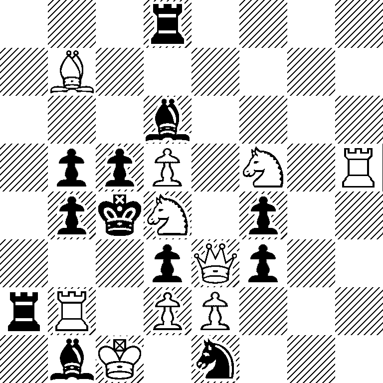 3r4/1B6/3b4/1ppP1N1R/1pkN1p2/3pQp2/rR1PP3/1bK1n3