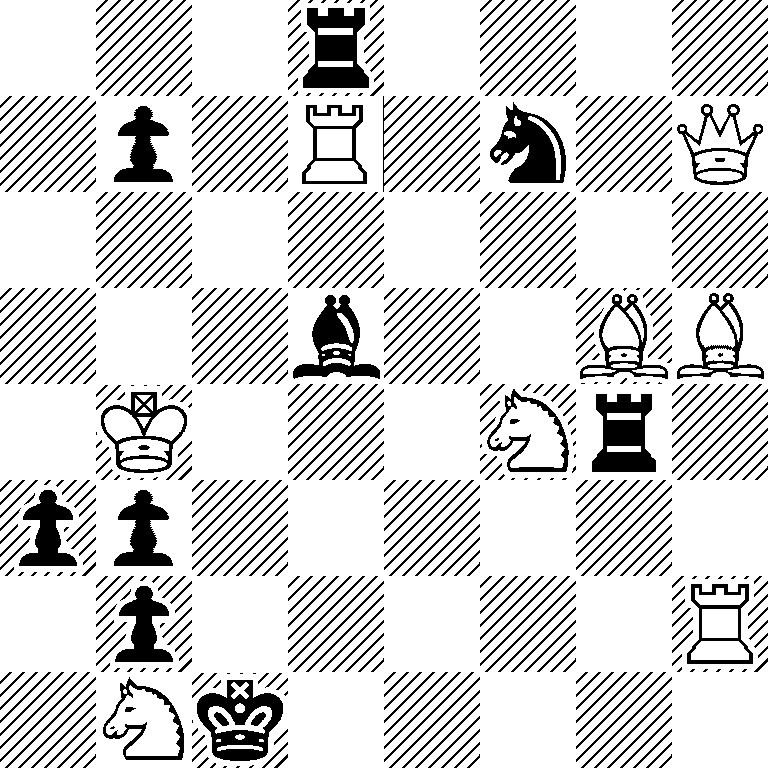 3r4/1p1R1n1Q/8/3b2BB/1K3Nr1/pp6/1p5R/1Nk5