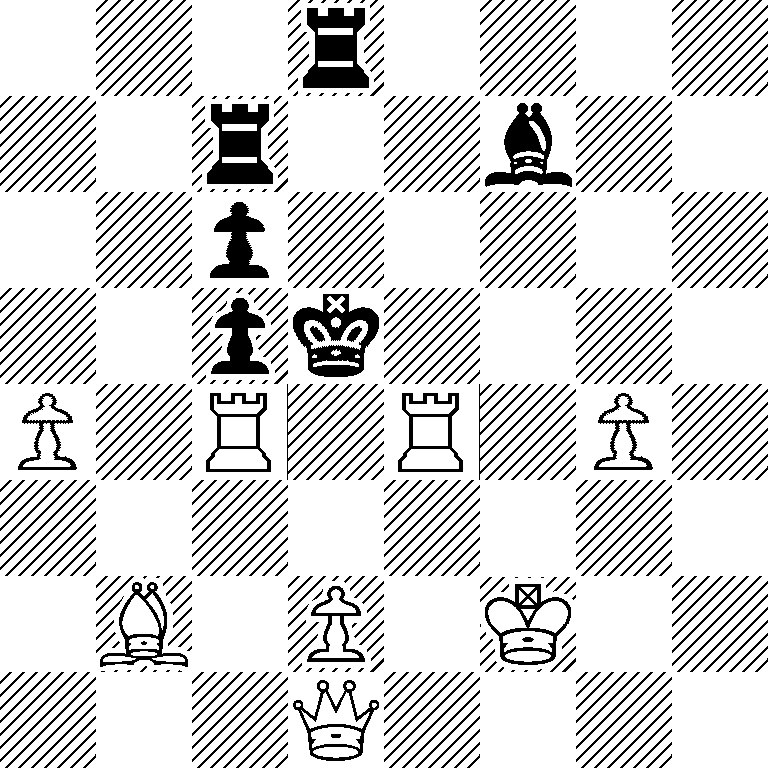 3r4/2r2b2/2p5/2pk4/P1R1R1P1/8/1B1P1K2/3Q4
