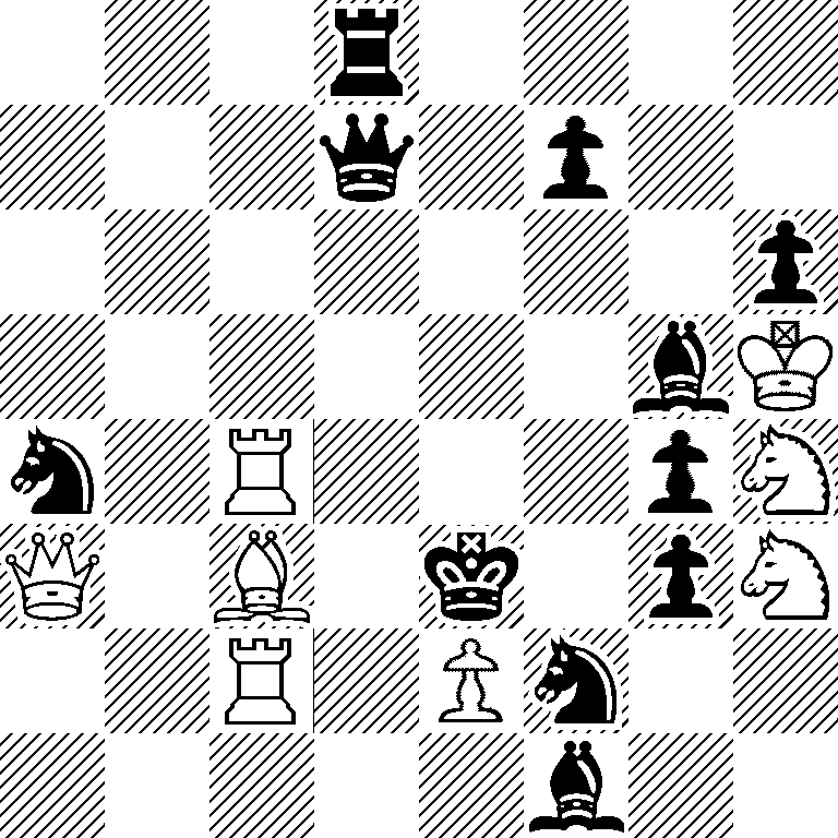 3r4/3q1p2/7p/6bK/n1R3pN/Q1B1k1pN/2R1Pn2/5b2