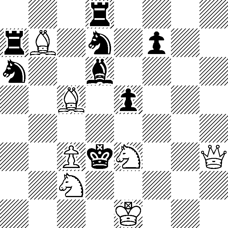 3r4/rB1n1p2/n2b4/2B1p3/8/2PkN2Q/2N5/4K3