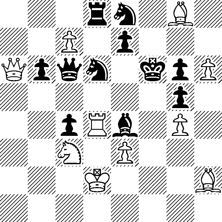 3rn1B1/2P1p3/Qpqn1kpP/6p1/2pRb1P1/2N1P3/3K3B/8