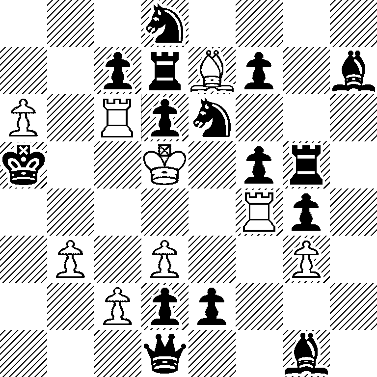 3s4/2prBp1b/P1Rps3/k2K1pr1/5Rp1/1P1P2P1/2Ppp3/3q2b1