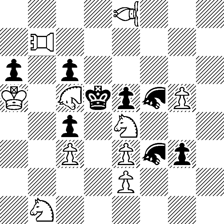 4*3B3/1*3R6/p1p5/K1*3Skp*3sP1/2p1S3/2P1P*3sp1/4P3/1S6