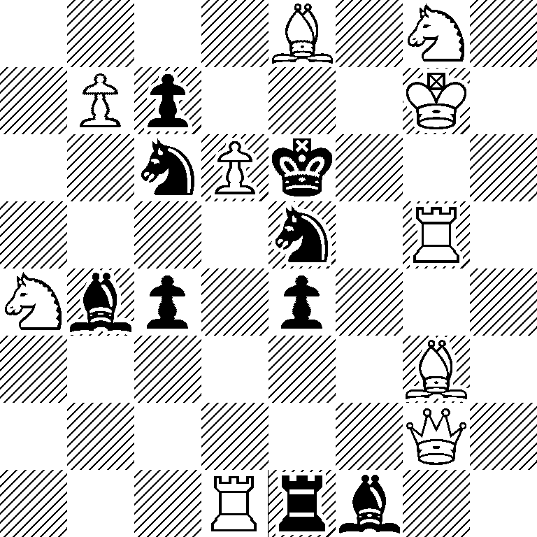 4B1N1/1Pp3K1/2nPk3/4n1R1/Nbp1p3/6B1/6Q1/3Rrb2