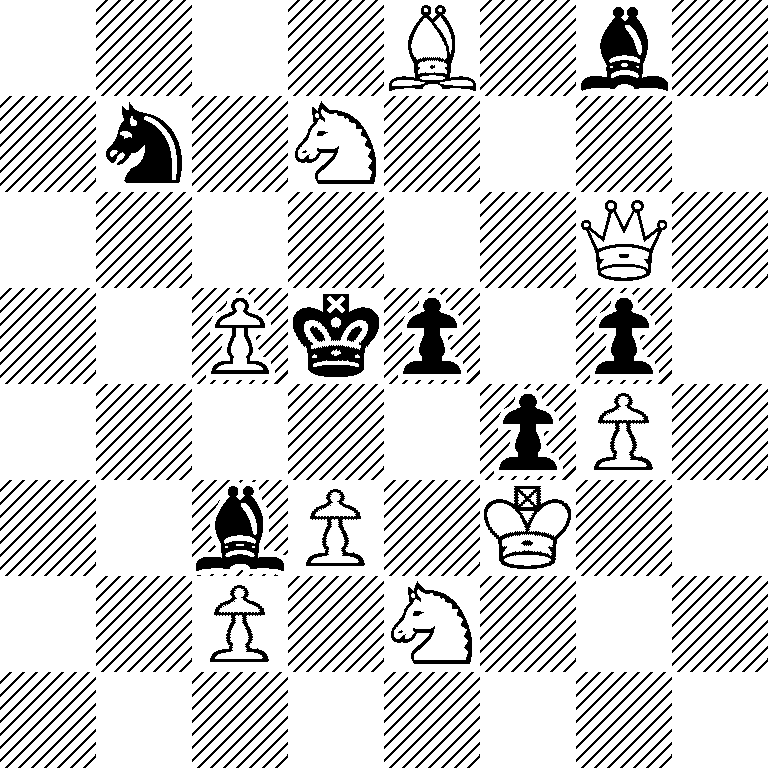 4B1b1/1n1N4/6Q1/2Pkp1p1/5pP1/2bP1K2/2P1N3/8