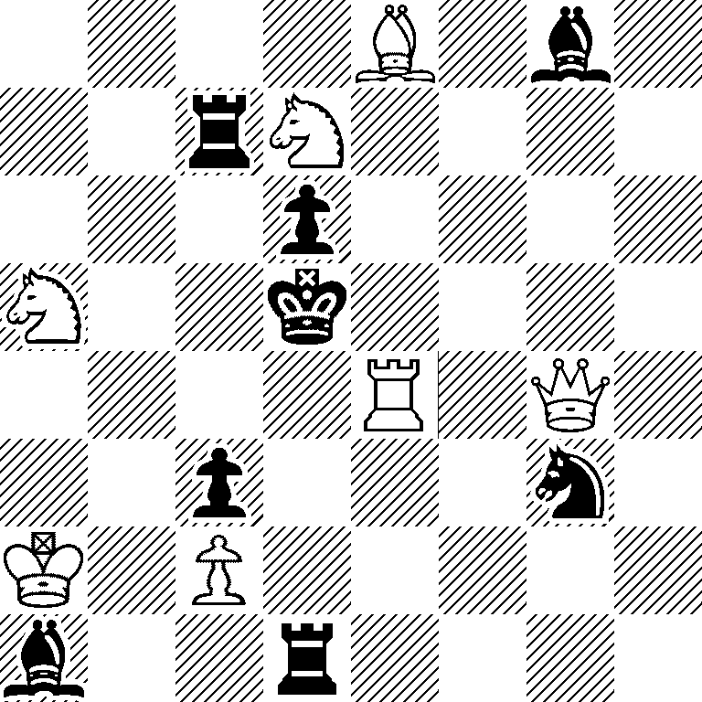 4B1b1/2rN4/3p4/N2k4/4R1Q1/2p3n1/K1P5/b2r4