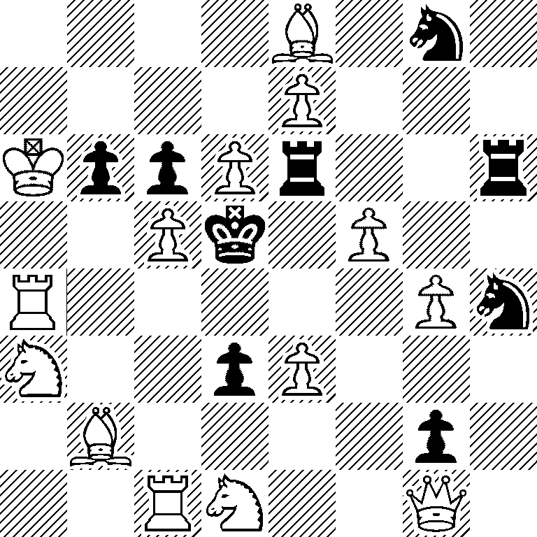 4B1n1/4P3/KppPr2r/2Pk1P2/R5Pn/N2pP3/1B4p1/2RN2Q1