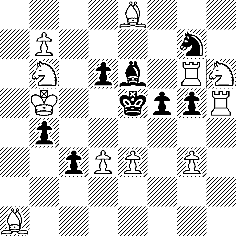 4B3/1P4n1/1N1pb1RN/1K2kppR/1p6/2pPP1P1/8/B7