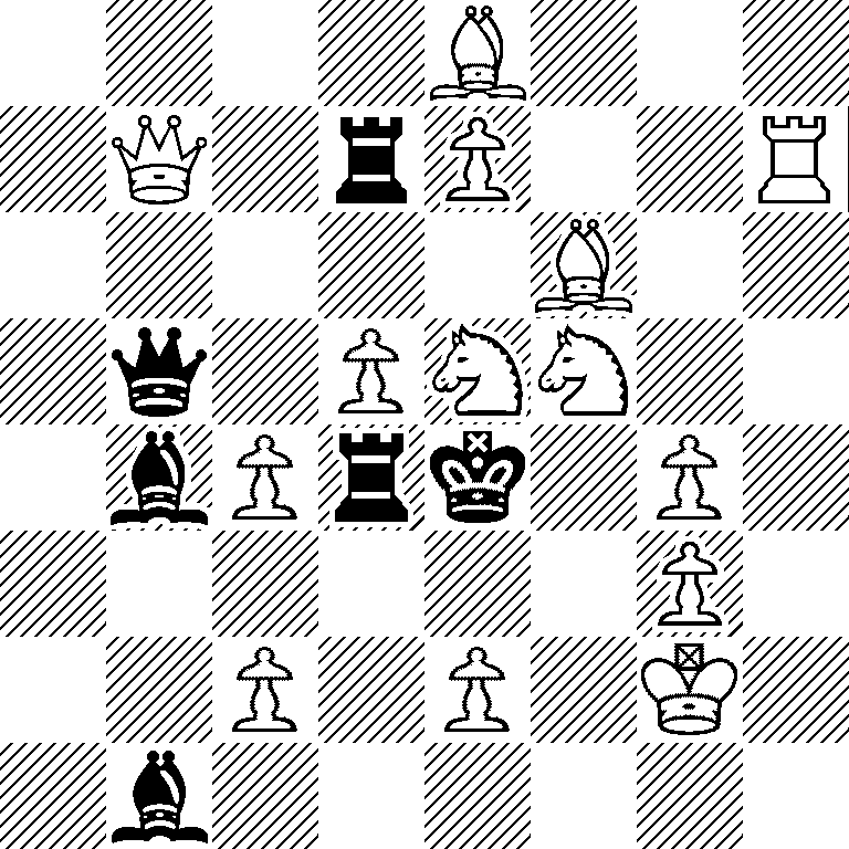 4B3/1Q1rP2R/5B2/1q1PNN2/1bPrk1P1/6P1/2P1P1K1/1b6