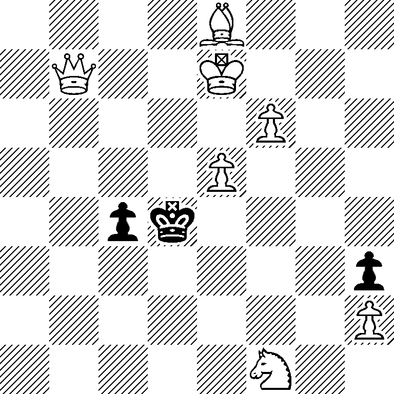 4B3/1Q2K3/5P2/4P3/2pk4/7p/7P/5N2