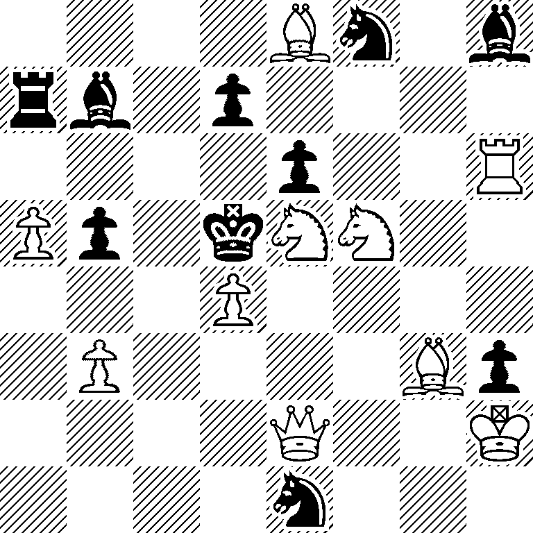 4Bn1b/rb1p4/4p2R/Pp1kNN2/3P4/1P4Bp/4Q2K/4n3