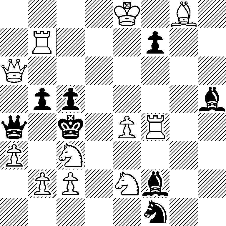 4K1B1/1R3p2/Q7/1pp4b/q1k1PR2/P1N5/1PP1Nb2/5n2