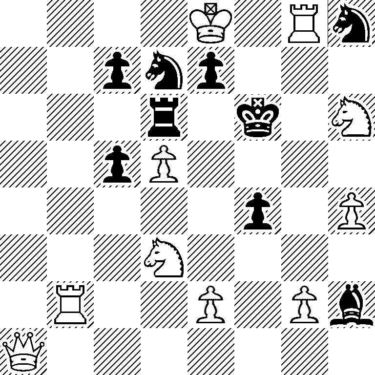 4K1Rn/2pnp3/3r1k1N/2pP4/5p1P/3N4/1R2P1Pb/Q7