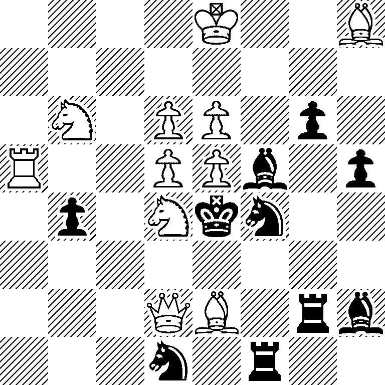 4K2B/8/1N1PP1p1/R2PPb1p/1p1Nkn2/8/3QB1rb/3n1r2